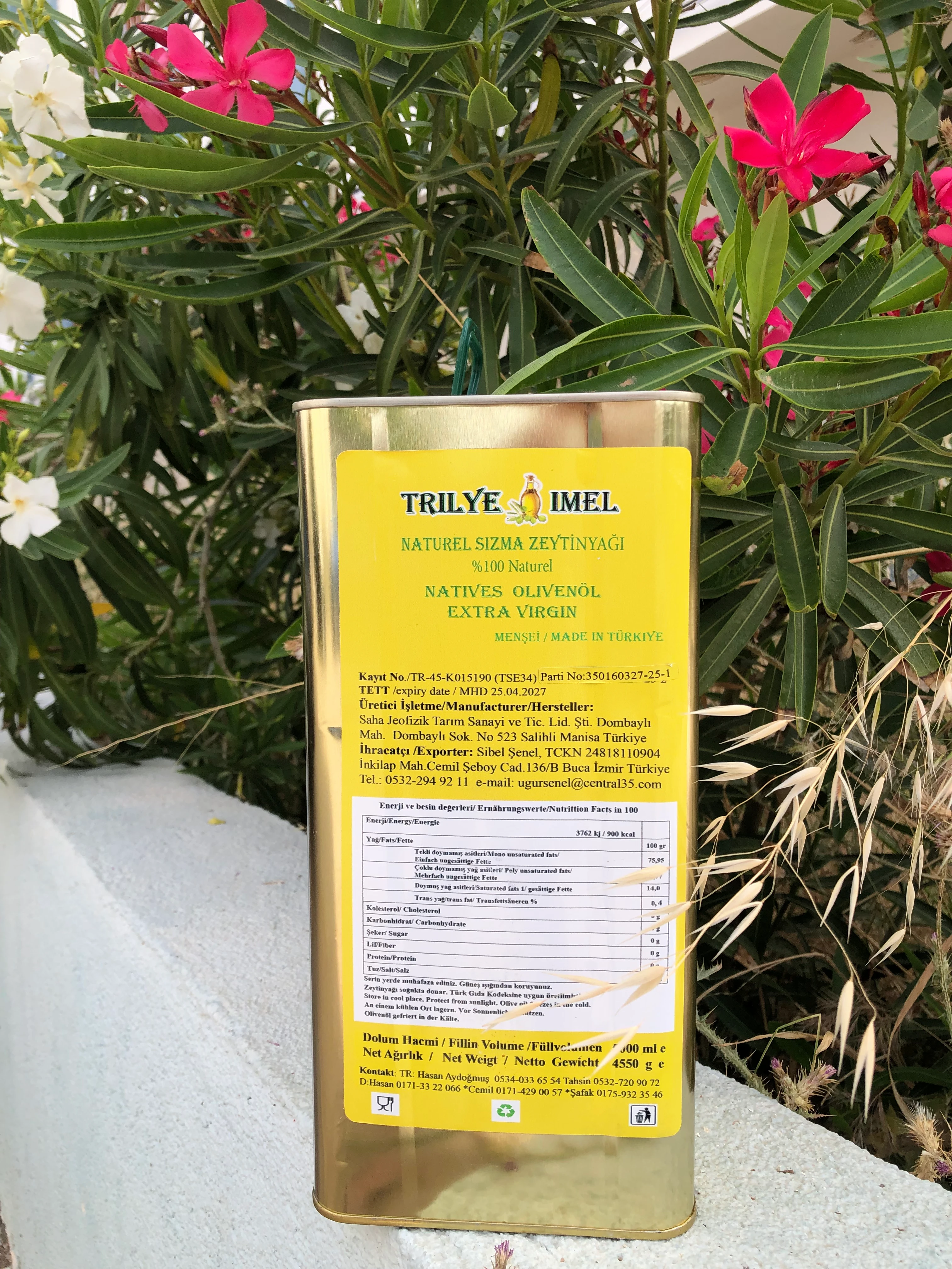 Trilye İmel 5L Naturel Sızma Zeytinyağı